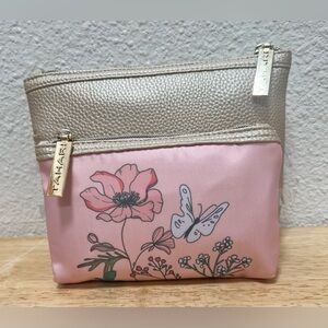 NWOT Tahari Small Floral & Medium sized Gold Cosmetic Travel bags